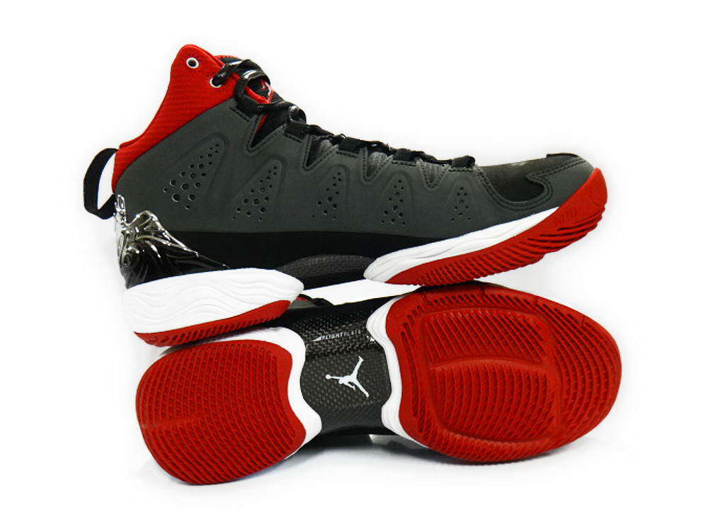 nike air jordan melo m10 anthracite red black white mens sneaker